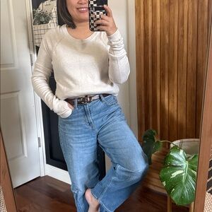 LULULEMON Sits on Lotus Merino Wool Sweater Heathered Light Ivory. Size 8